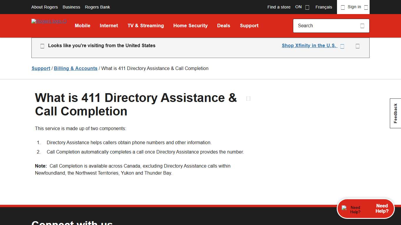What is 411 Directory Assistance & Call Completion? - Rogers